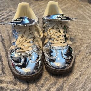 Adidas Chrome Sneakers with Cream Accents NWOB